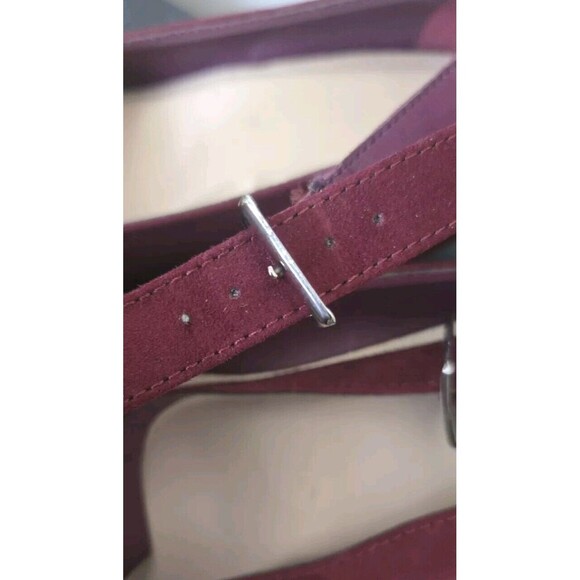 Torrid Wedge Heels Women's 11.5 Wide Merlot Faux Suede Ankle Strap - Picture 8 of 9